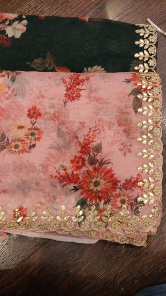 Organza floral sari