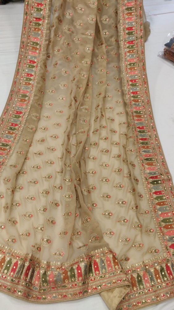 Gorgett embroidery sari