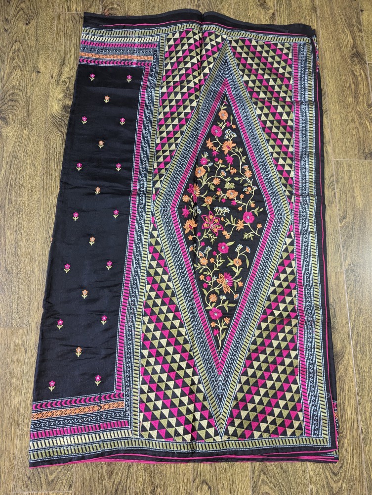 Silk embroidery sari 