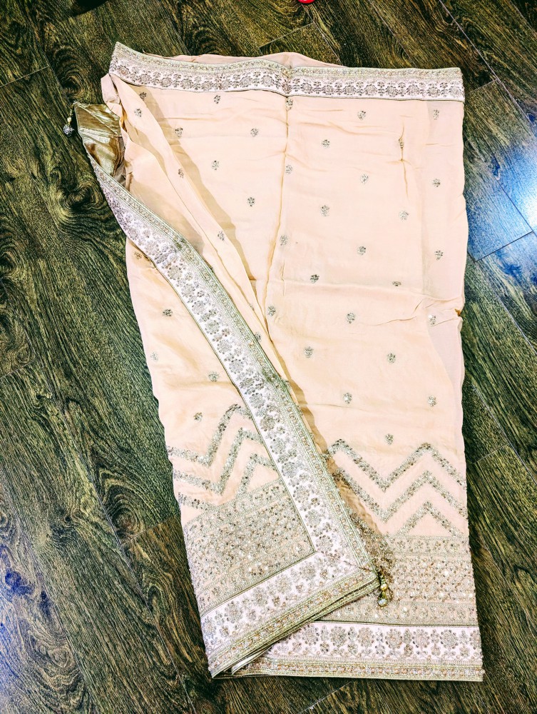 Fancy work sari 