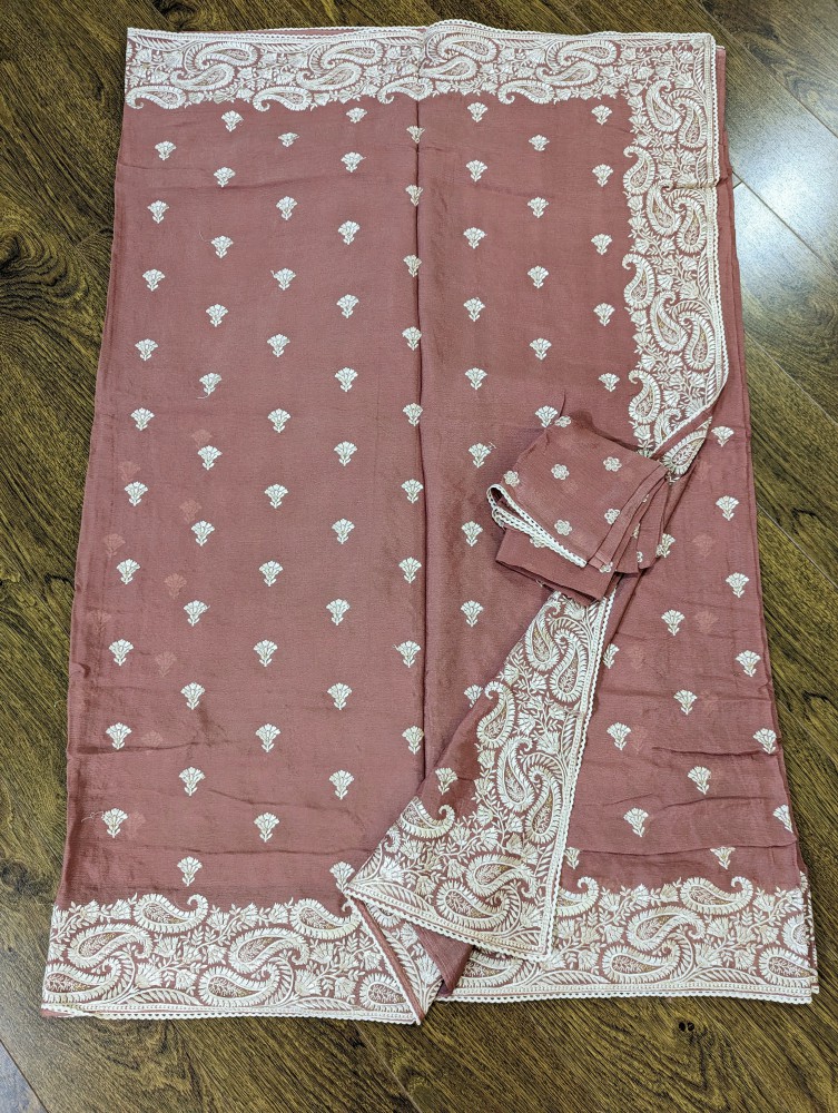 Thread embroidery sari 