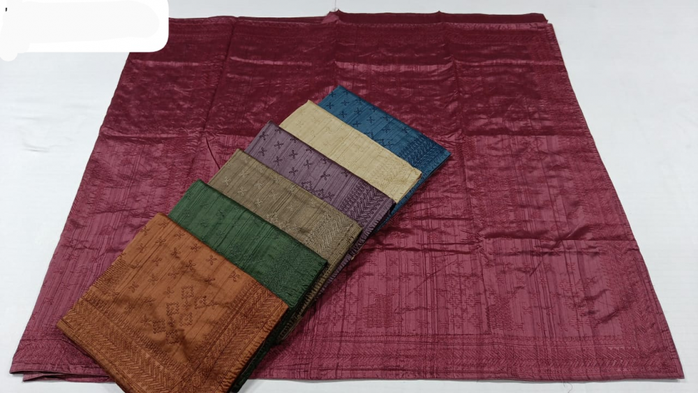 Silk embroidery sari 