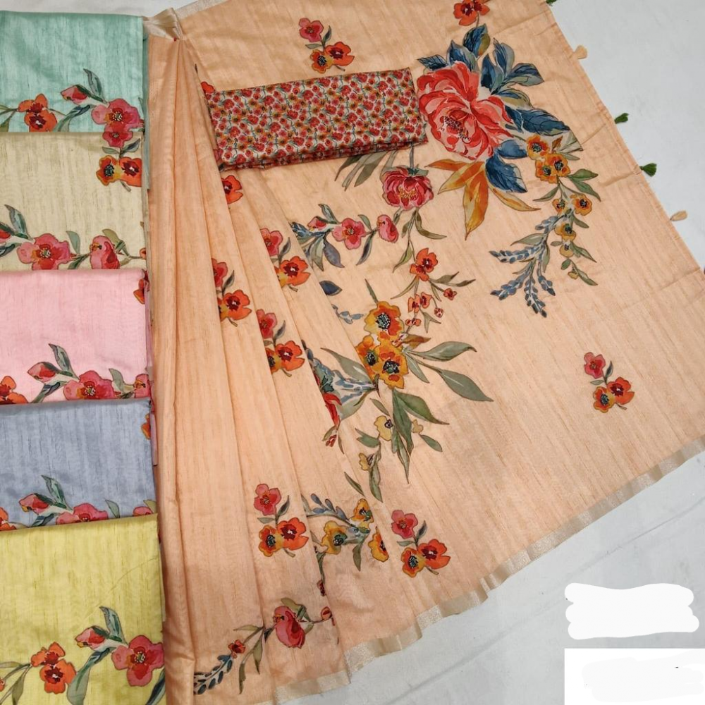 Floral print sari
