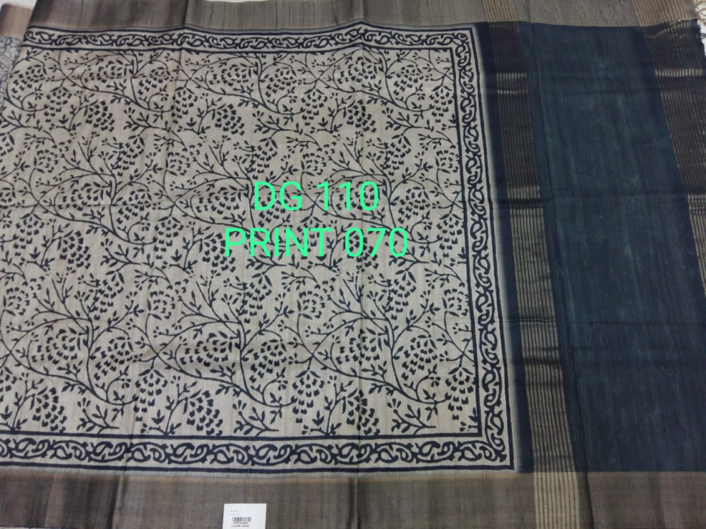   Tusshar silk printed sari
